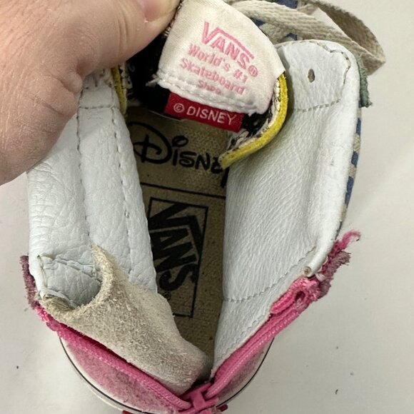 Disney Vans Kids High-Top Sneakers Size 11 With Minnie & Mickey Design Zipper Cl - Picture 4 of 6